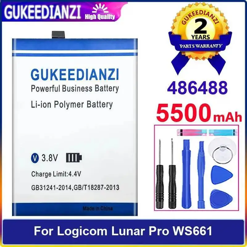 

For Logicom Lunar Pro WS661 Mobile Phone Battery 5500Mah 486488 Stable