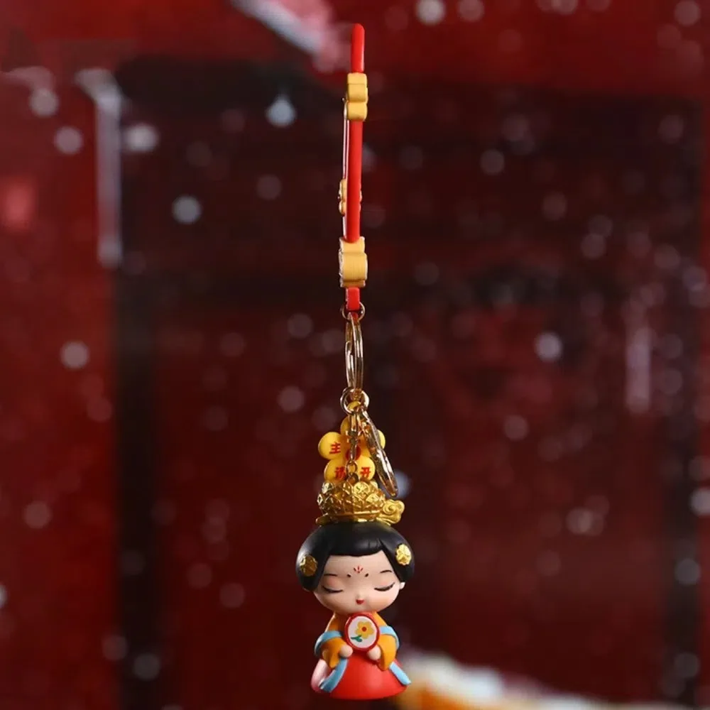الحلو سيليكون المطاط النمط الصيني المفاتيح الديكور الحلي الكرتون الدمى قلادة حقيبة معلقة سيارة حلقة رئيسية الفتيات
