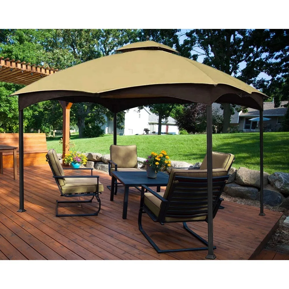 Replacement Canopy Top for Lowe's Allen Roth 10x12 Gazebo #GF-12S004B-1 (Beige)