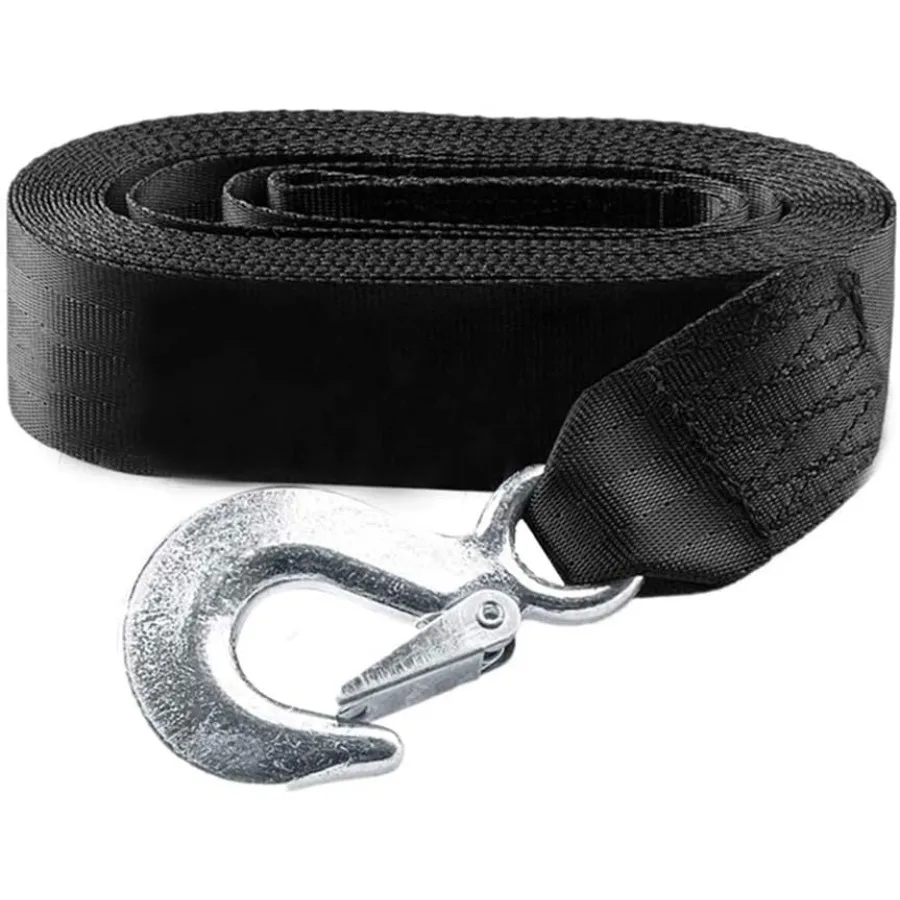 

Ремень лебедки прицепа 2 x 20 футов с безопасным карабином 10000 фунтов для буксировки транспортных средств, лодок и гидроциклов, полиэстер, длинная гарантия Hea