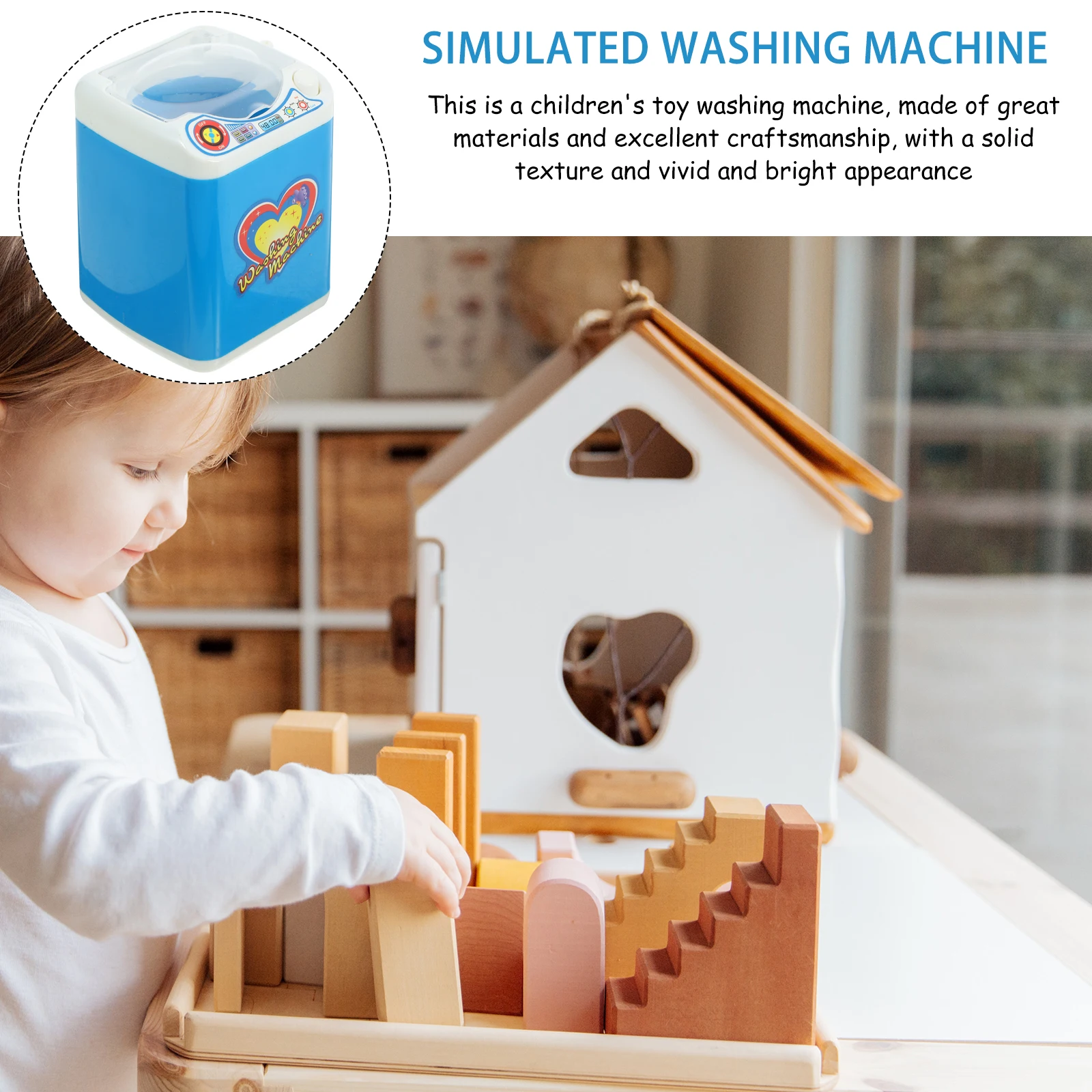 Simulation Machine à laver matériel enfants jeu de rôle éducatif enfant lessive jouet tâches ménagères jouet vert début