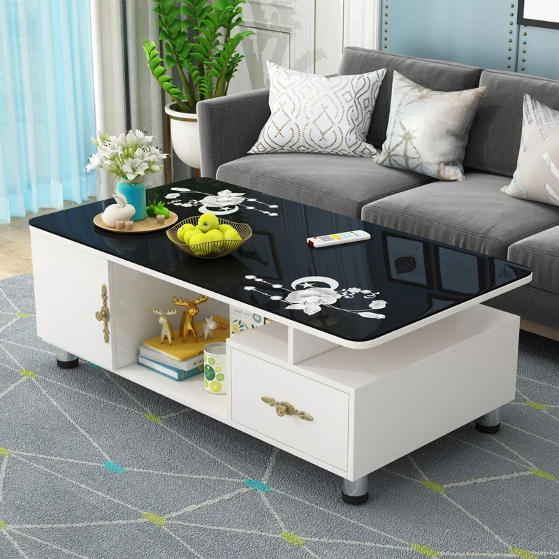 

Organizer Drawers Coffee Tables Luxury Designer Nordic Storage Rectangle Coffee Table Floor Center Mesa Plegable Home Furniture