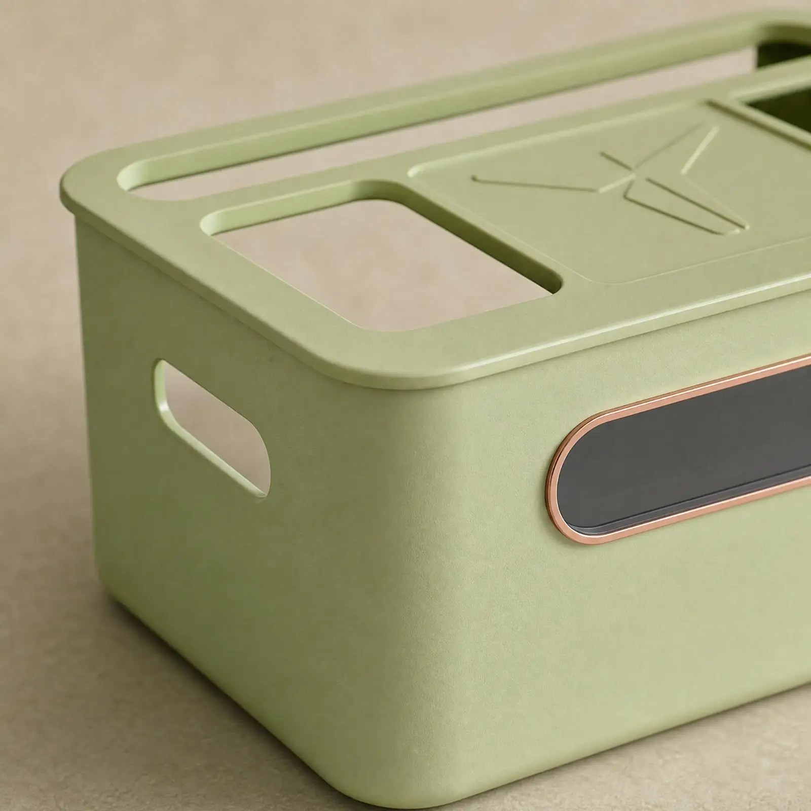 PP Plastic Cable Management Box for Router and Optical Network Adapter with Ventilation Slots and Side Carry Openings