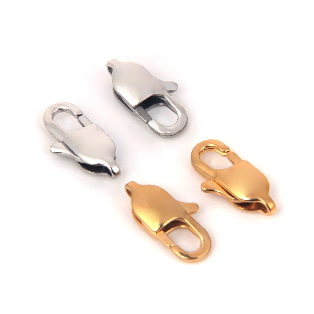 10 Stück 316 Edelstahl Rechteckige Karabinerhaken Verbinder für Armbänder, Halsketten, Ketten, Schmuckherstellung – Detail 3