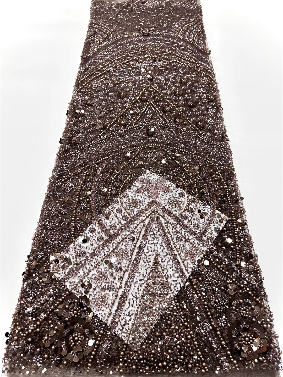 2025 neue Heiße Luxus Afrikanische Pailletten Spitze Stoffe Hohe Qualität Perlen Stickerei Französisch Nigerian Tüll Spitze Stoff Für Hochzeit