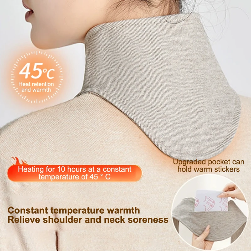 Cotton Cervical Neck Protection All-Season Scarf Comfortable Soft Neck Belt Warm Neck With Pocket Breathable Small Scarf Women