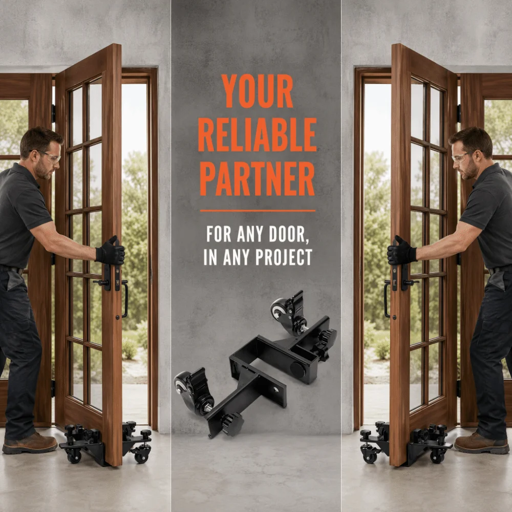 Stable Steel Panel Moving Cart Thickened Adjustable Door Installation Dolly Door Lifter Tool Workshop