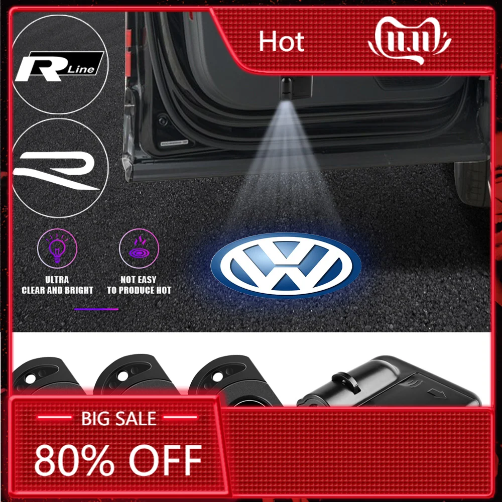 

Новинка 2026: Беспроводной светодиодный проектор-подсветка для дверей автомобиля (1/2 шт.) для Volkswagen VW Tiguan, Jetta Mk6, Scirocco