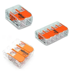 50pcs 221-412 221-413 25pcs 221-415 2/3/5-Con 100% Germany Original Universal Compact Led Wiring Wire  Terminal Block Connector