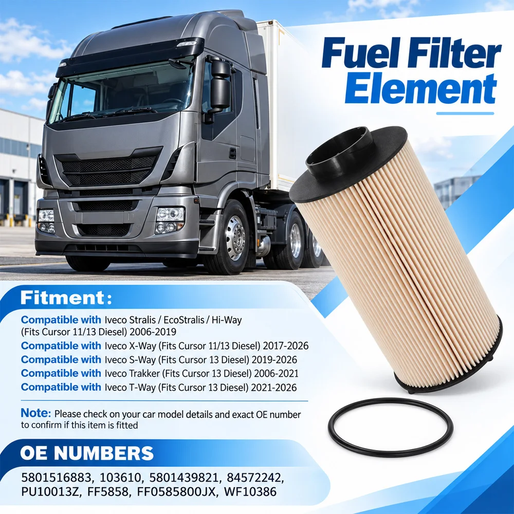 For Iveco Stralis X-Way S-Way T-Way Trakker Fuel Filter Element 5801516883 5801439821 FF0585800JX PU10013Z WF10386 84572242