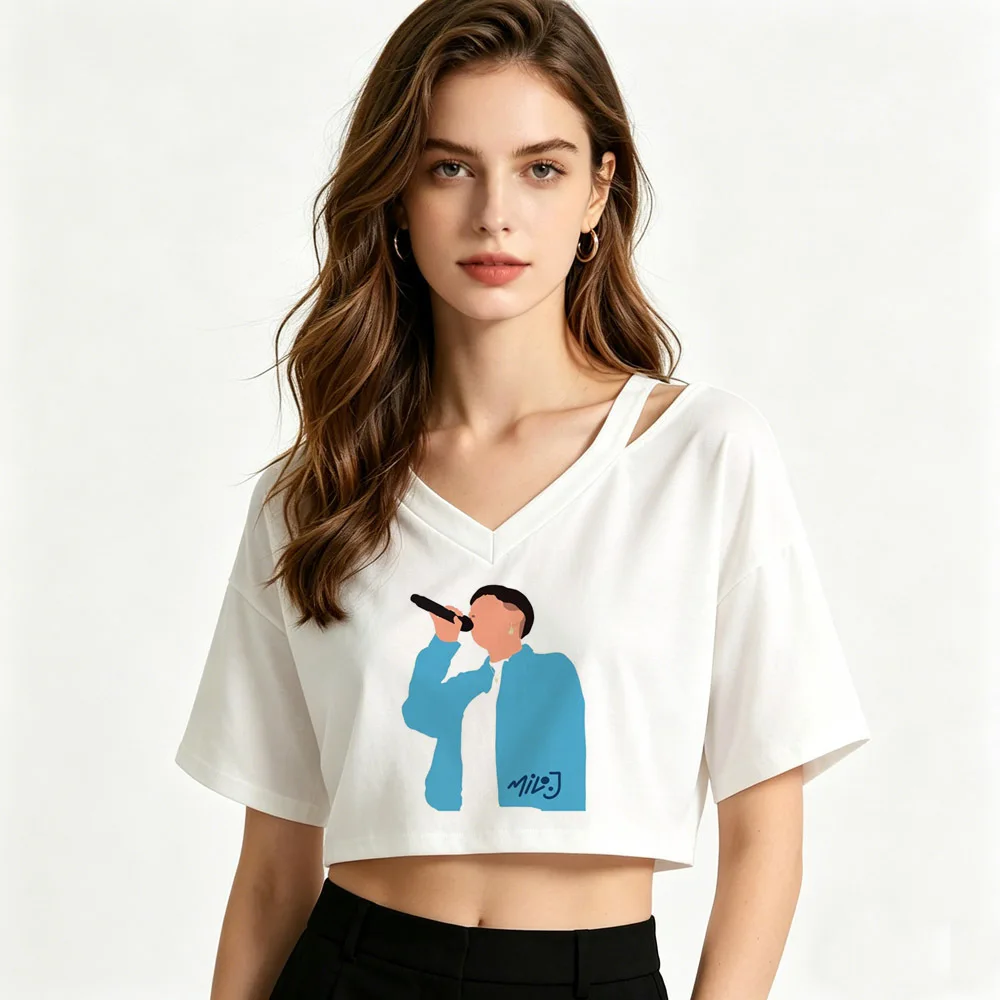 Top corto Milo j para mujer, ropa de calle emo, camiseta gótica linda para fiesta, ropa de calle japonesa, estilo baddie kawaii