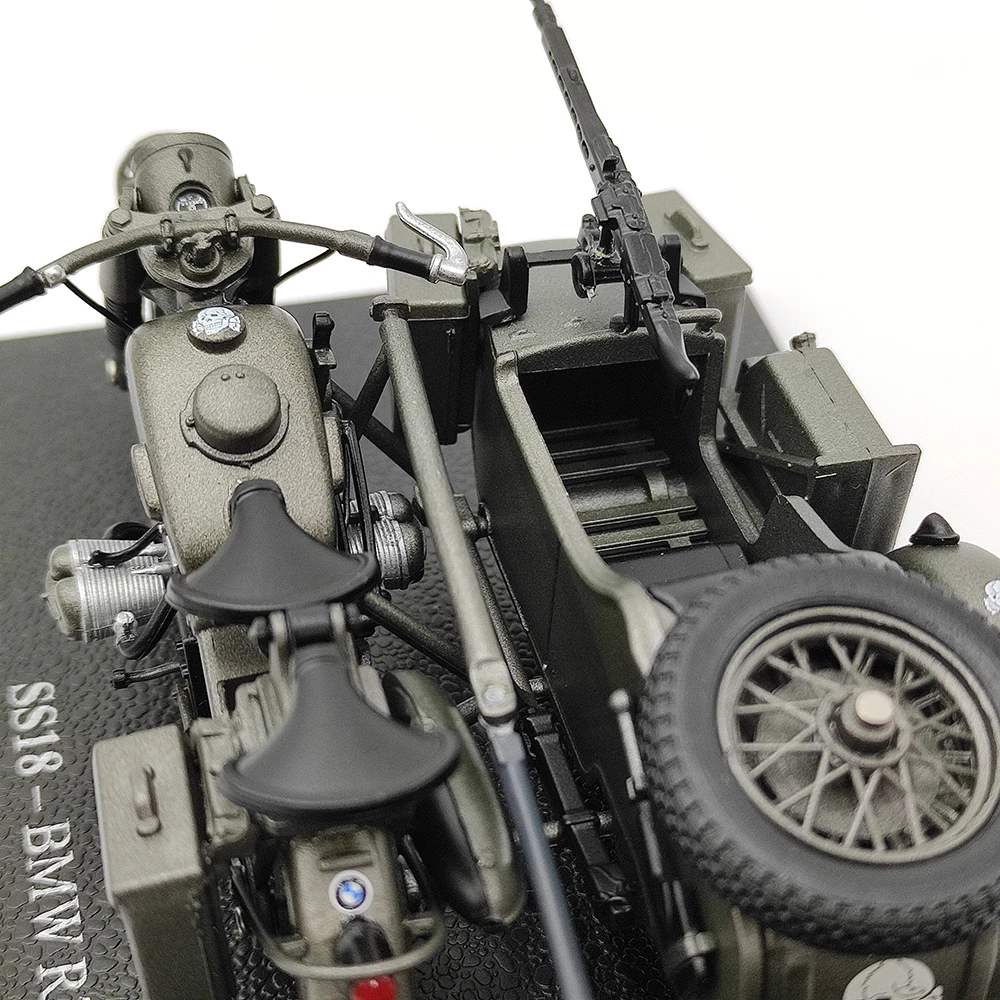 Diecast ATLAS 1/24 Bilancia Seconda Guerra Mondiale Tedesco BMW R75 Motocicletta a tre ruote Changjiang 750 Modello in lega Giocattolo da collezione Regalo