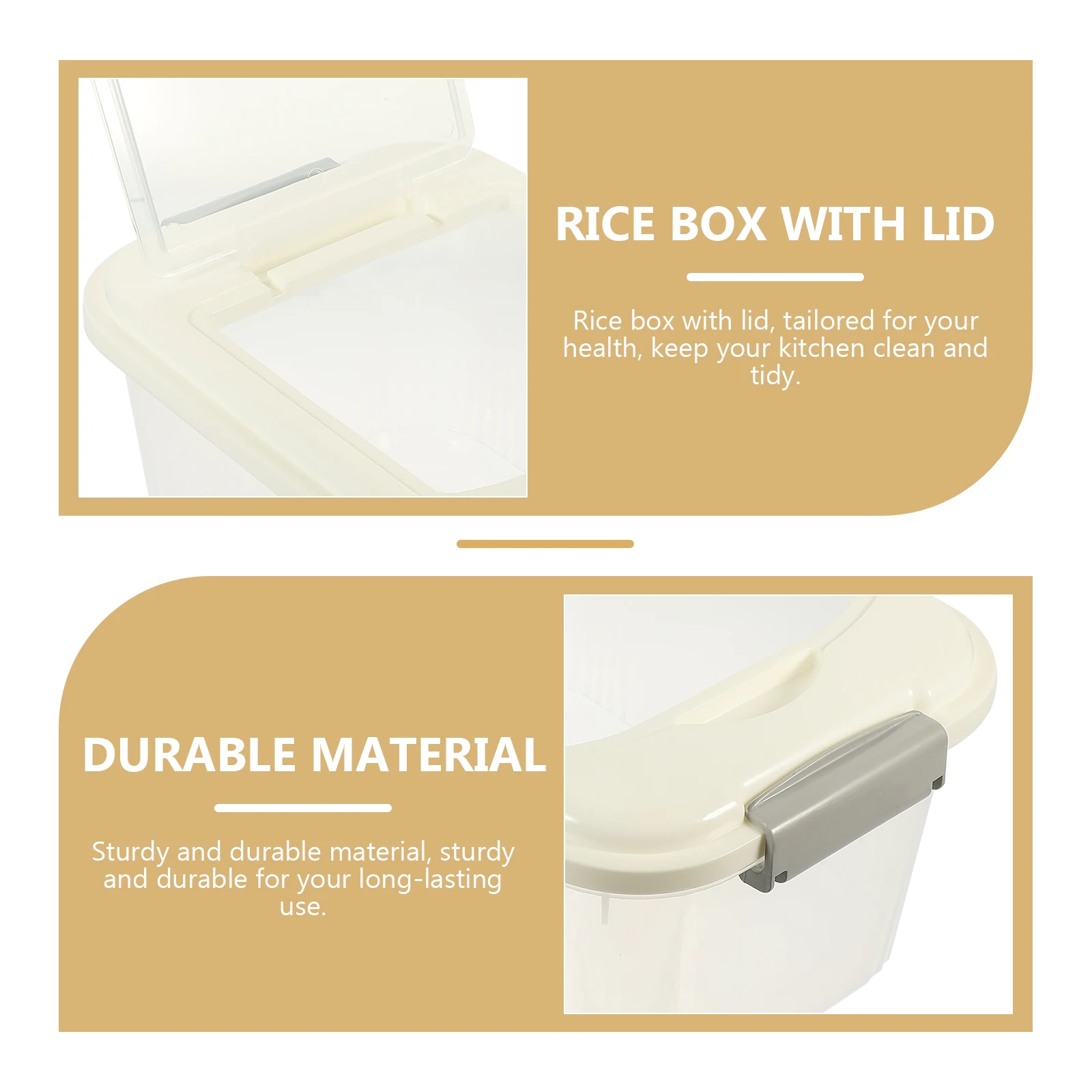 

1set 1set 1Set Transparent Rice Box Large Capacity Airtight Storage Container For Kitchen Home Use Dry Food Grain Box With Lid