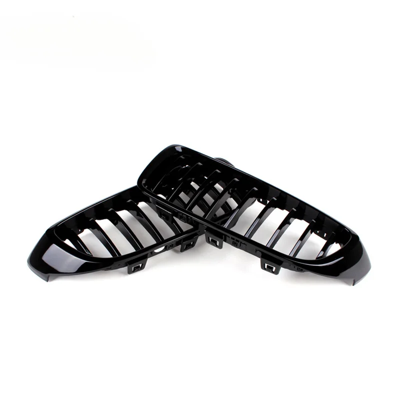 High Quality Single Slat Glossy Black ABS Kidney Racing Front Grille Fade Resistant Snap Installation Auto External Replacement