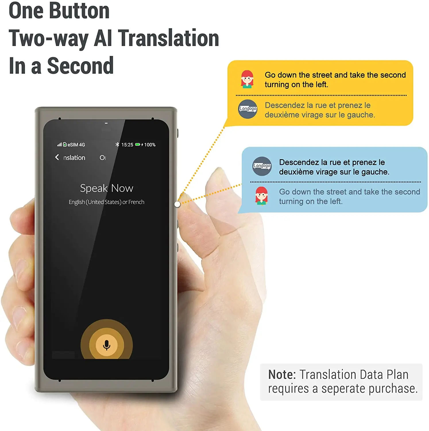 Best Seller Offline Simultaneous Voice Translation Global Multi-language Big Screen Smart Speech Translator