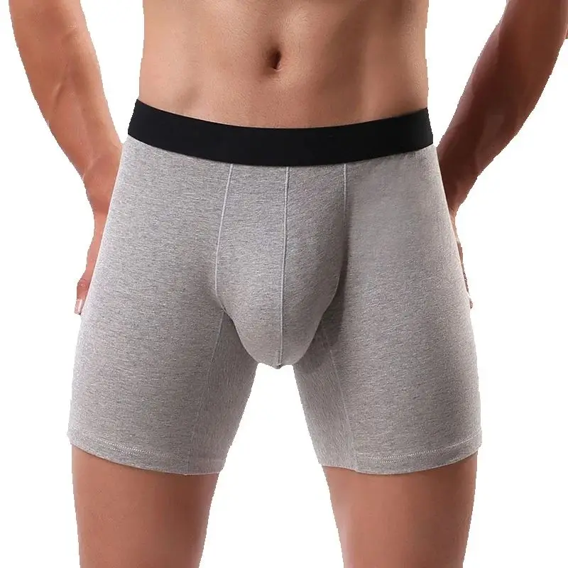 Men Long Boxer Cotton Underwear Shorts Underpants Pouch Male Panties Roupa Masculina Antiwear Ropa Interior Sexi Hombre Panty