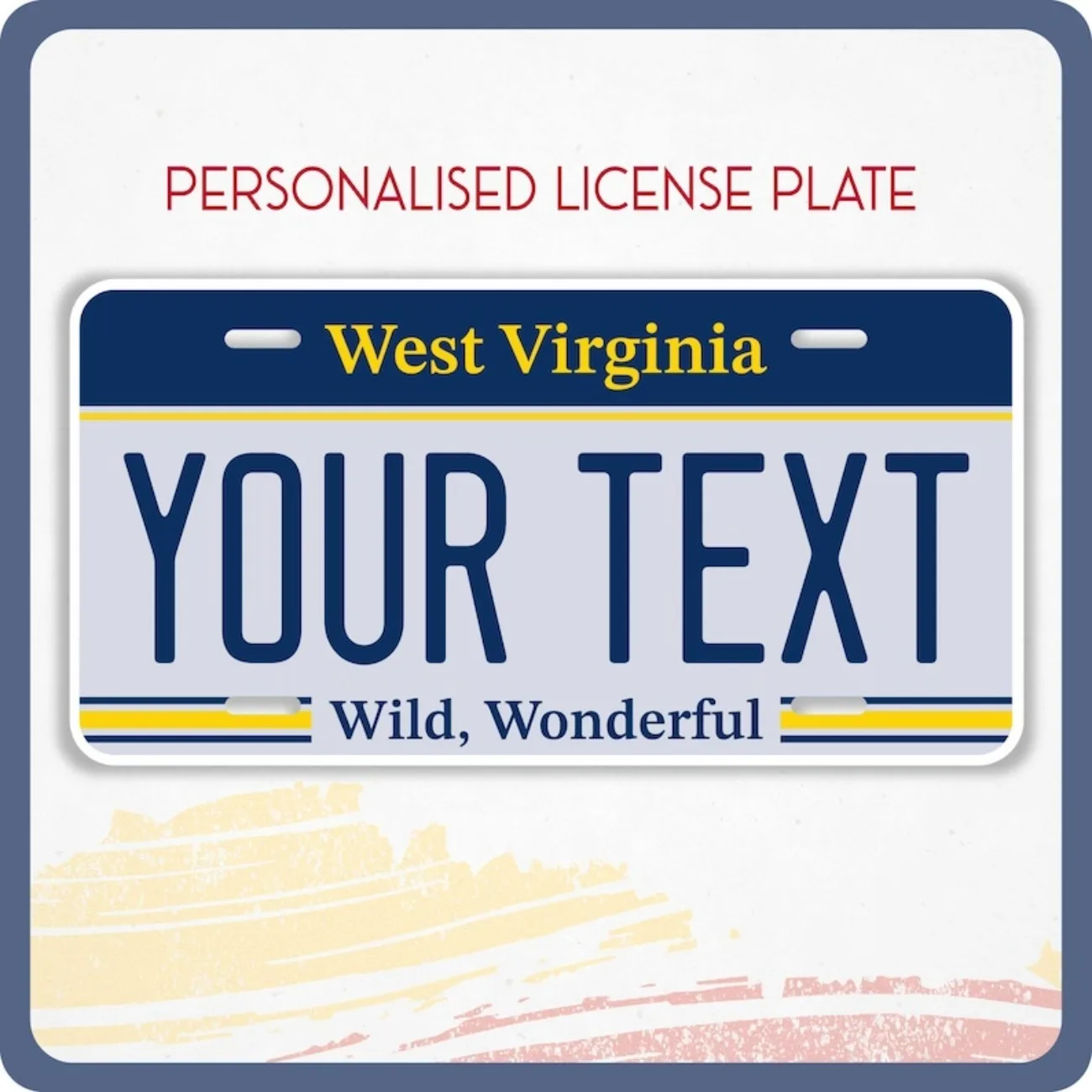 لوحة ترخيص مخصصة لفرجينيا الغربية - علامة الغرور المصنوعة من الألومنيوم للمركبات. #1