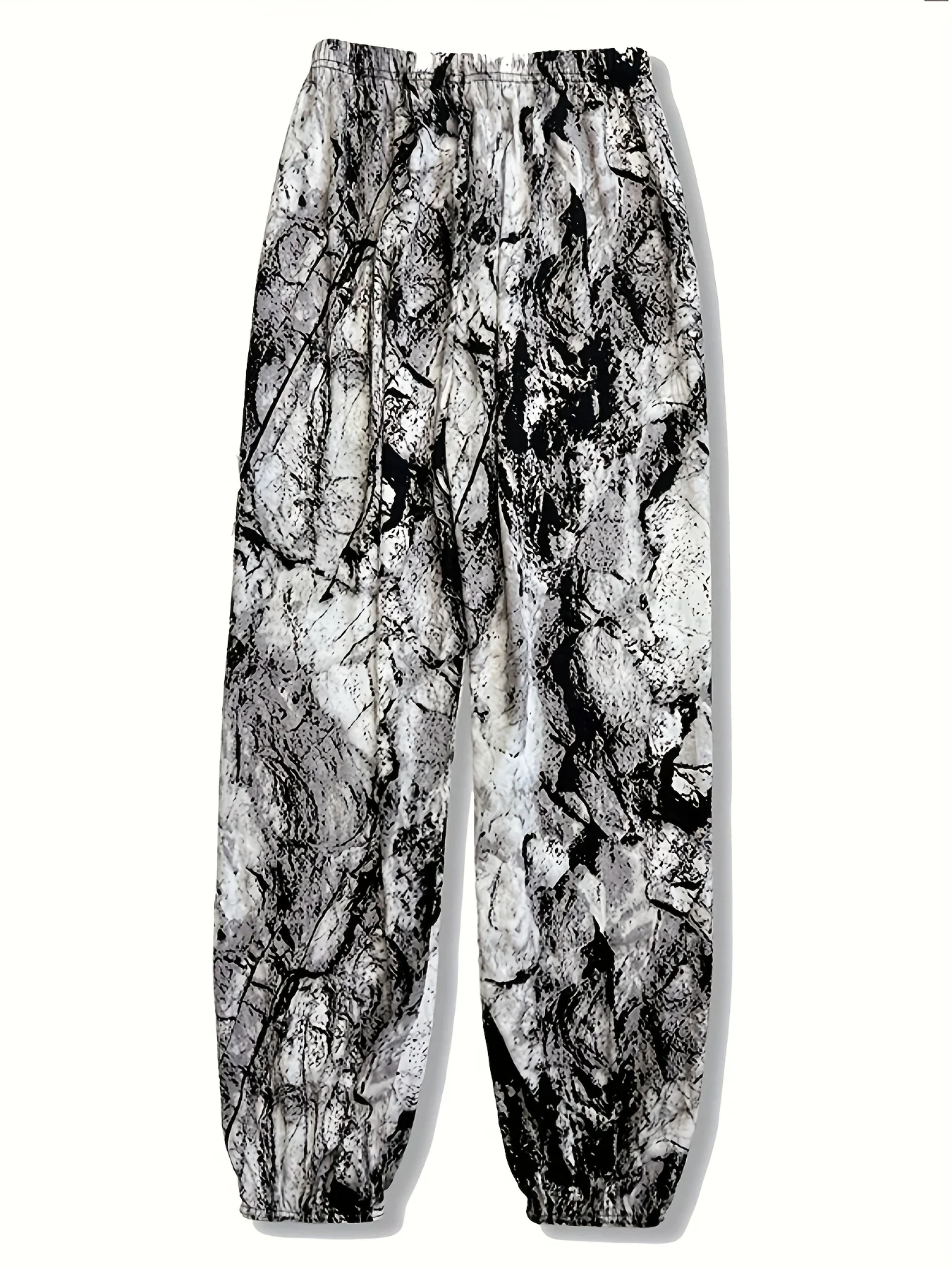 

2026 Fashionable and Fun Ink Painting Texture Pattern 3D Printed T-shirt for Summer Outdoor Street Leisure Y2K Style Long Pants