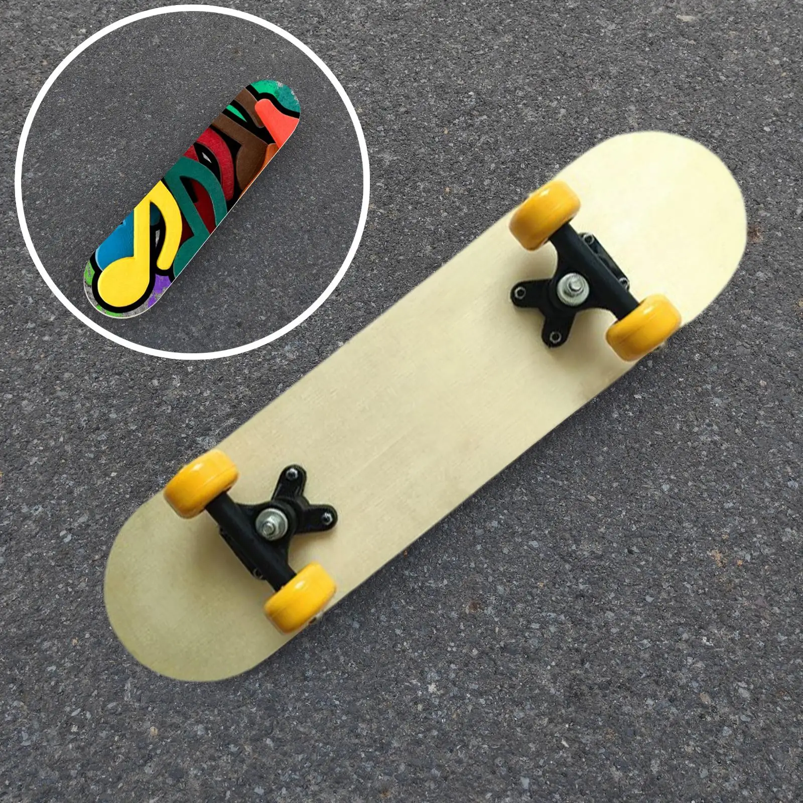 Wood DIY Graffiti Skateboard with Bearing Pulleys for Girls Boys Youth Teens Adults