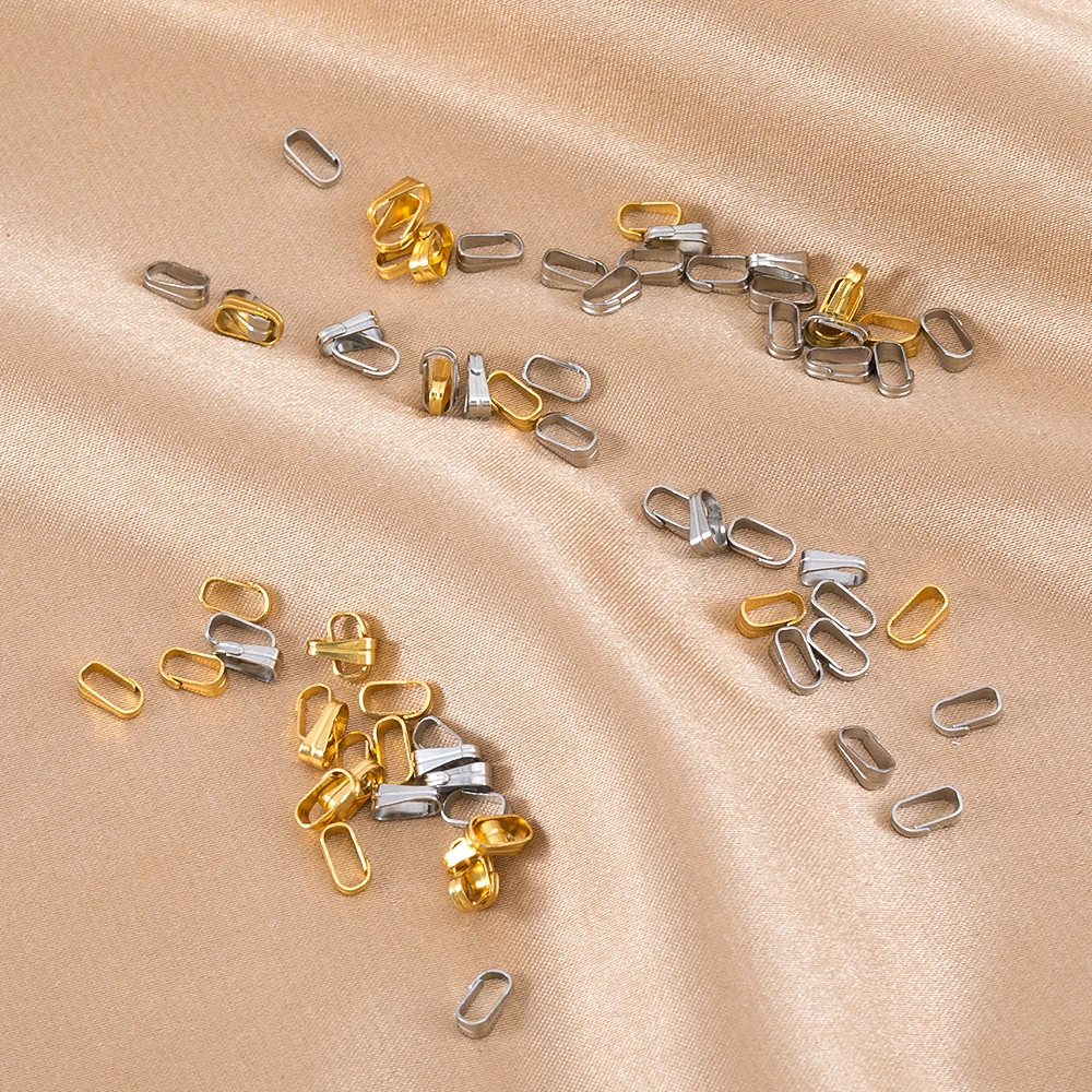 50pcs Stainless Steel Buckle Clasp Pendants Connectors Clip Pinch Bail Clasp Charms For Necklace DIY Jewelry Making Accessories image 2