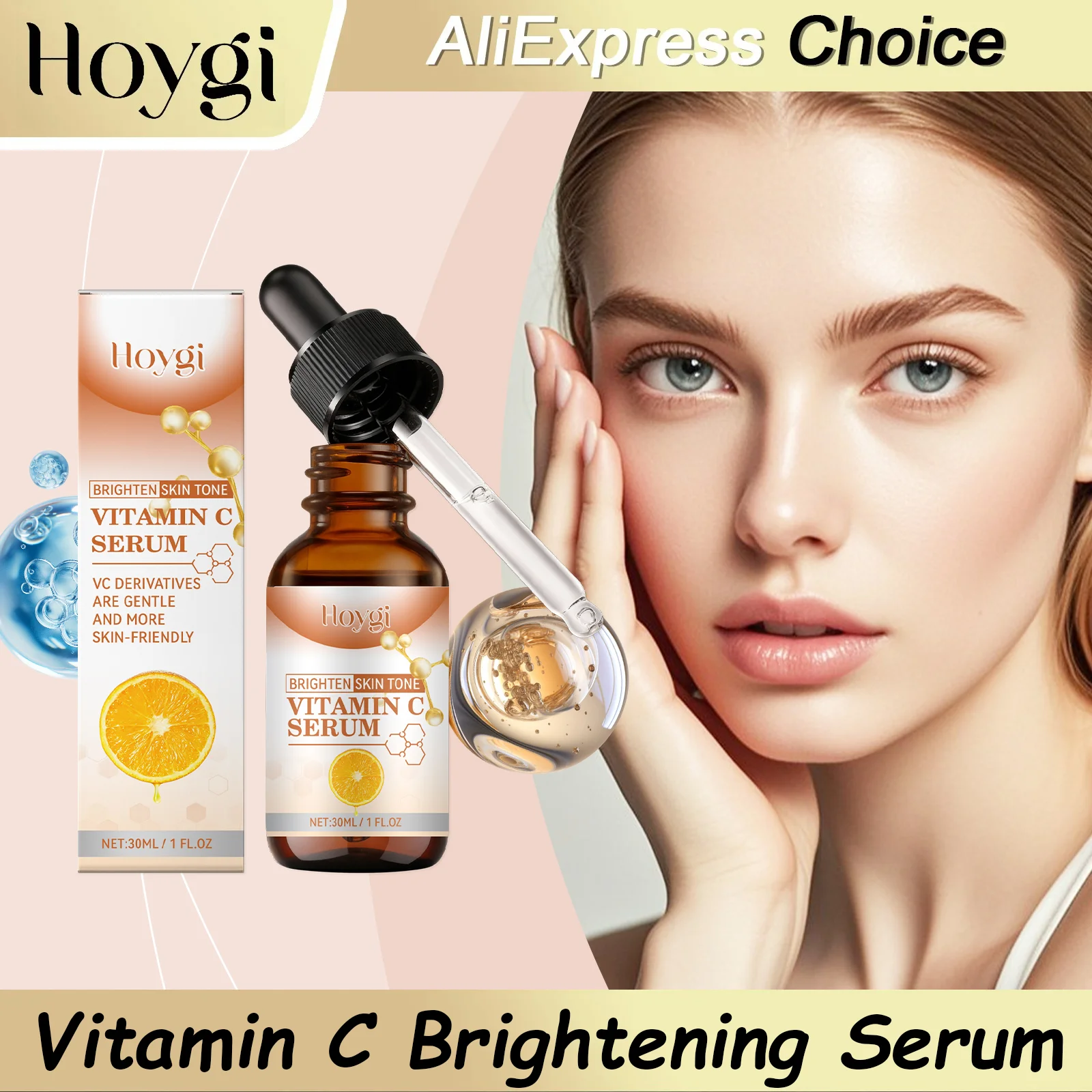 Essência Facial de Vitamina C HOYGI com Ácido Salicílico, Removedor de Manchas Escuras, Clareador, Hidratante, Reparador, Sérum Anti-Envelhecimento pa