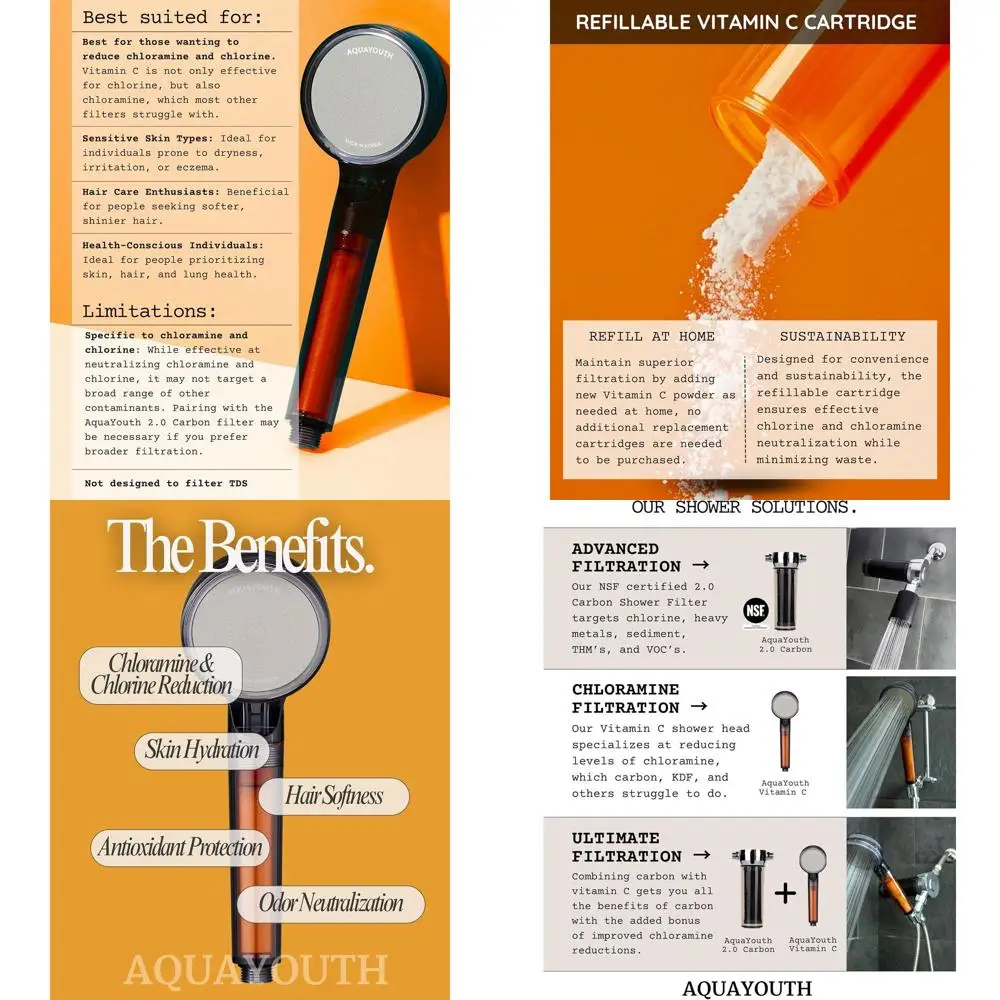 

Vitamin C Shower Head with Ceramic Balls: Reduces Chlorine, Enhances Skin and Hair Health