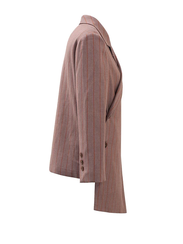 UCXQ-Veste de Rue à Rayures Irrégulières pour Femme, Blazer de Style Européen Assressentià Tout, Manteau de Printemps et Automne, 2024