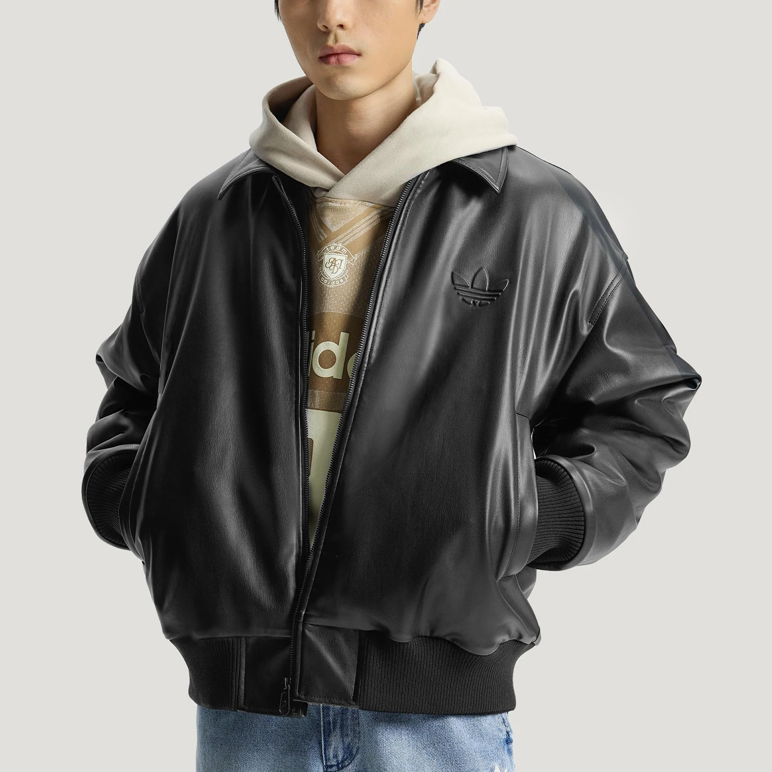 

Оригинальная зимняя мужская повседневная свободная куртка Adidas с лацканами IA7525