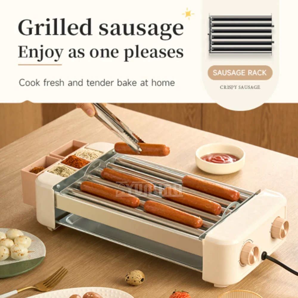 Многофункциональный 6-рулонный гриль для хот-догов, автоматическая вращающаяся жаровня для колбас, машина для приготовления хот-догов, машина для завтрака F-103