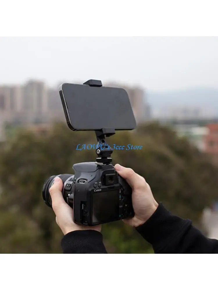 

Y8AD Rotating Smartphone Stabilizers Mount Adjustable Tilted Angled Two Cold Shoe Compatibility