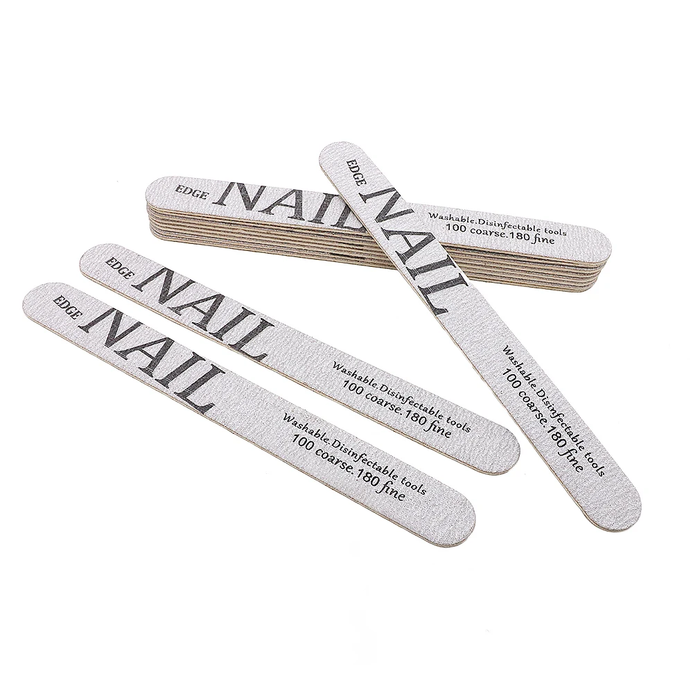 5Pcs/Lot Nail File Emery Boards For Nails 100/180 Grit Nail Files for Natural Nails Wood Chip Buffer Files Manicure Tools Set