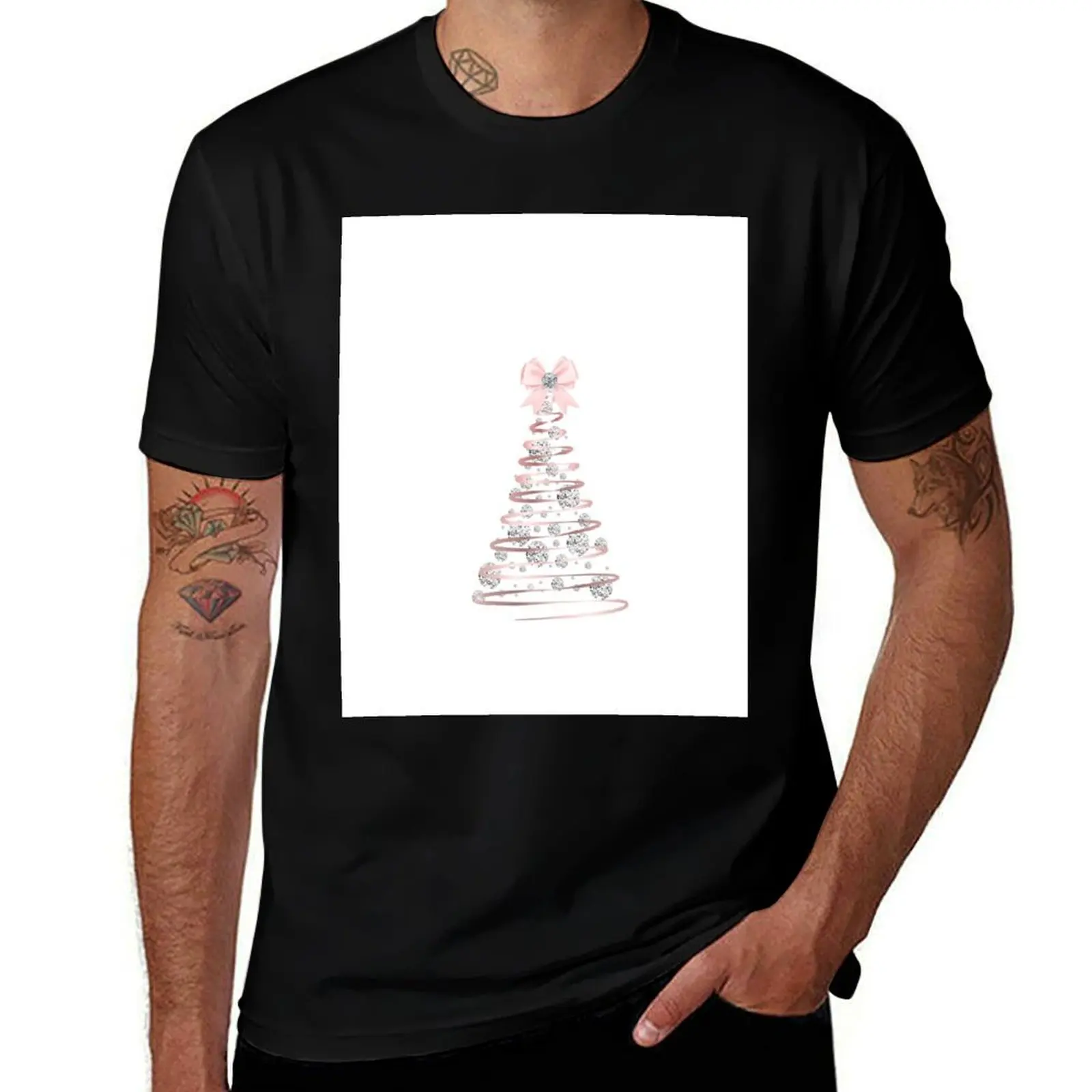 

Luxury Bling Christmas Tree T-Shirt man t shirts graphic cotton t shirt pack cotton tshirt 100% T-shirt