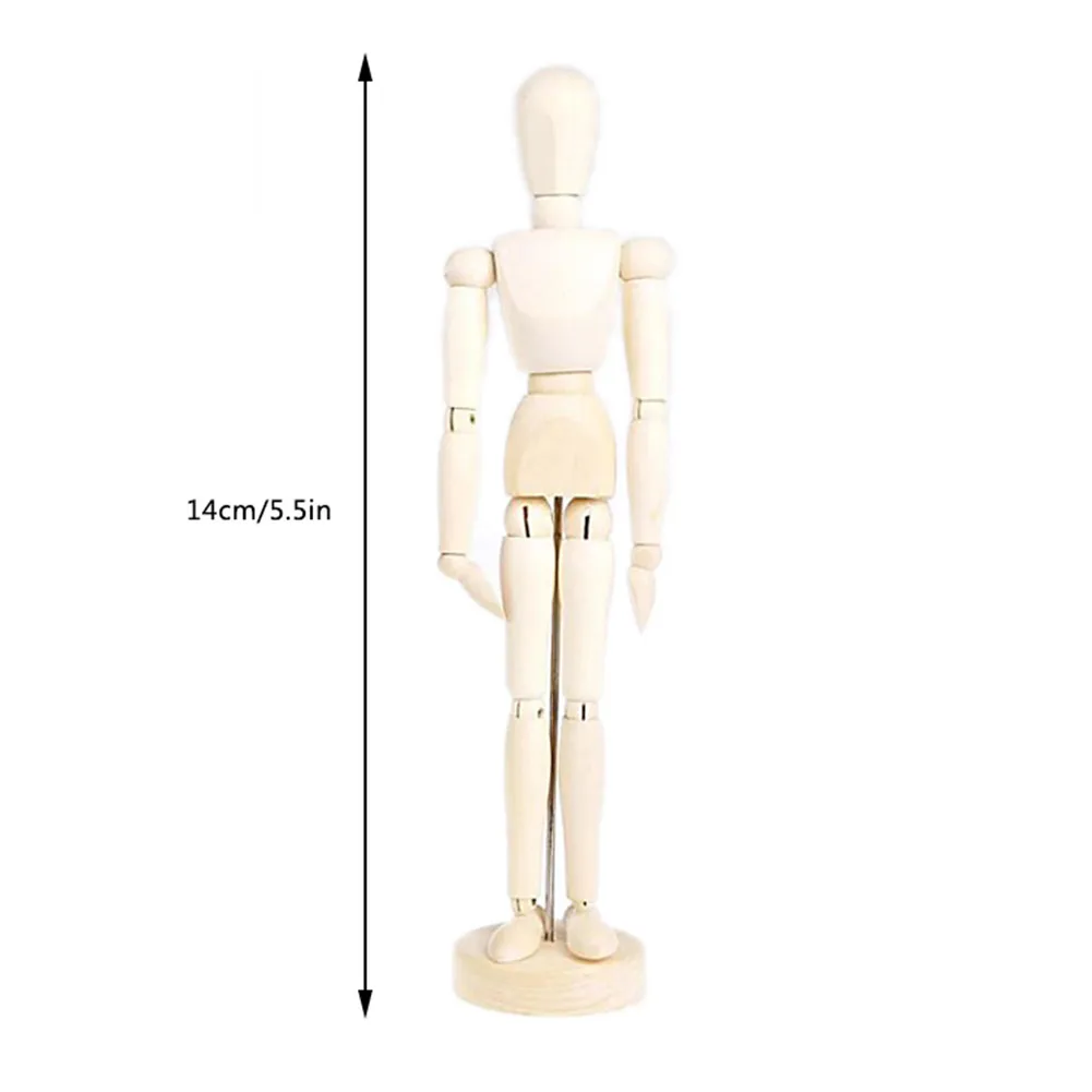 Maniquí de madera con articulaciones móviles para hombre, modelo de dibujo de 4,5 ''/5,5'' y 8 '', 3 tamaños