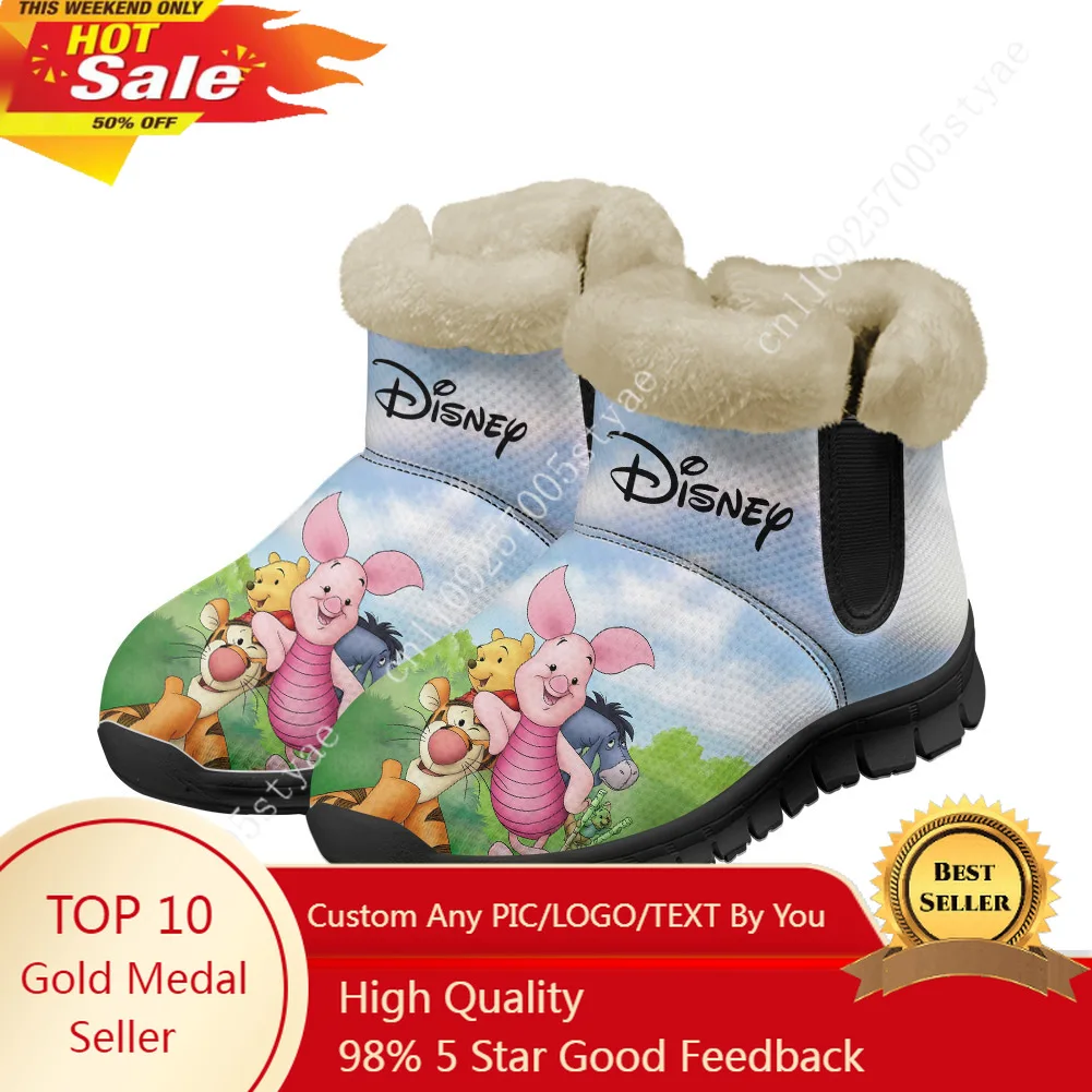 

Disney Winnie The Pooh Piglet Snow Boots Mens Womens Warm shoes lightweight casual boots Shoes Outdoor Sports Shoes
