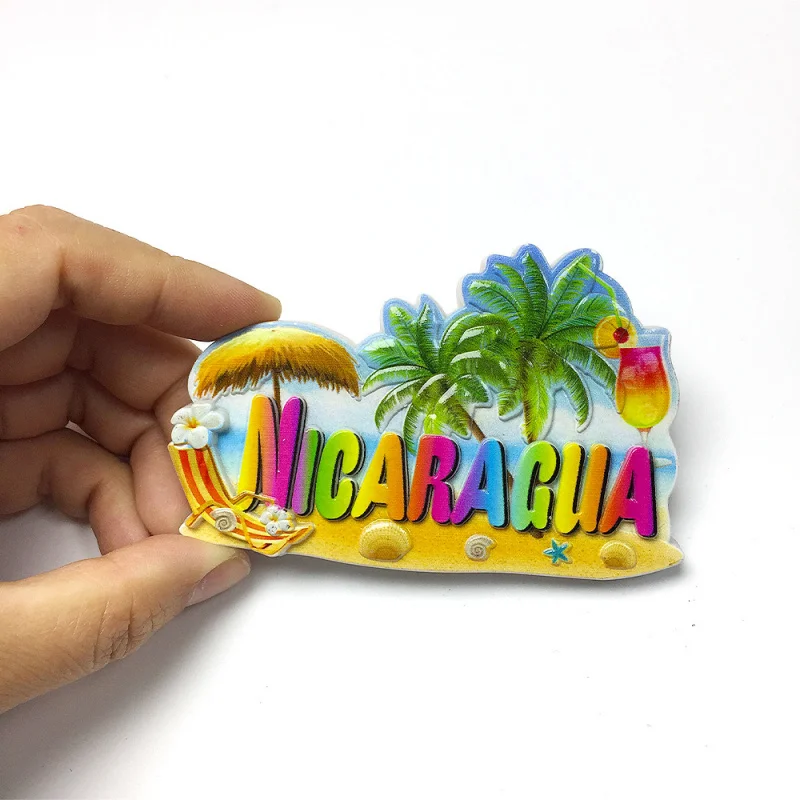 

Nicaragua Creative Tropical Beach Scenery Cultural and Creative Magnetic Refrigerator Magnet Travel Souvenirs Home Decoration Gi