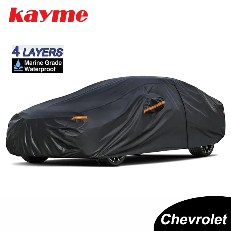 

Kayme Heavy Duty Cotton Car Cover Waterproof All Weather, Full Exterior Cover Outdoor Snow Sun UV Protection For Chevrolet Cruze