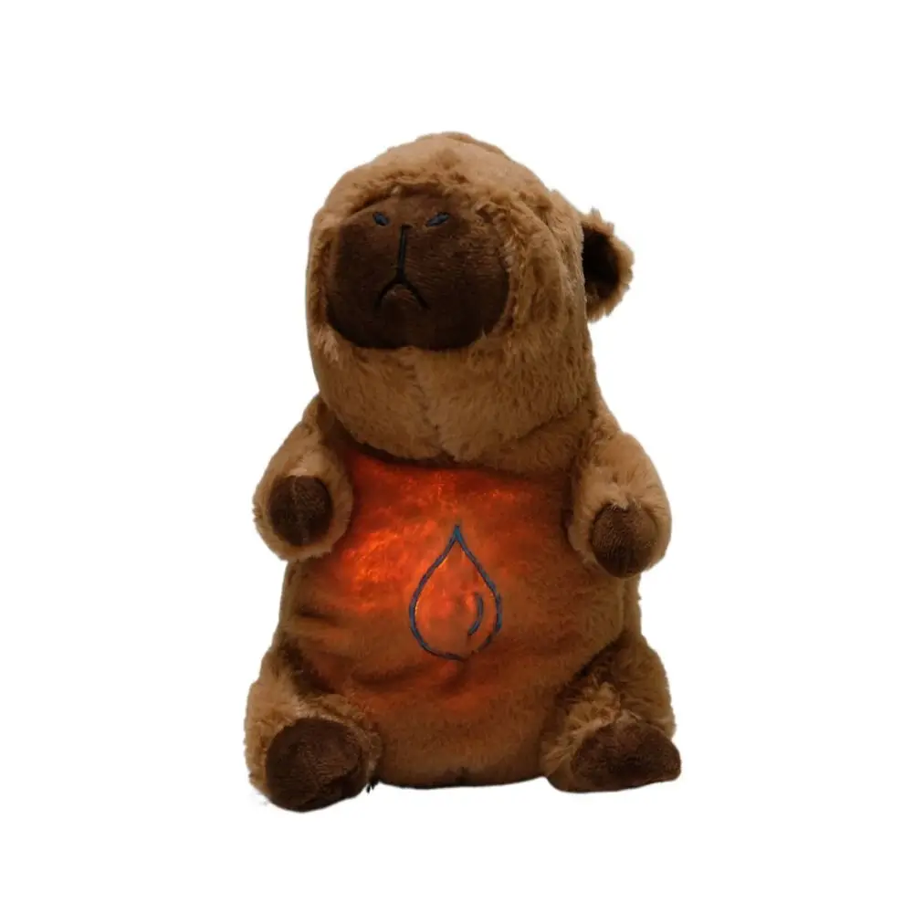 New Music Breathing Capybara Rhythmic Capybara Plush Bear Doll Sleeping Companion Lights Soothing Doll Baby