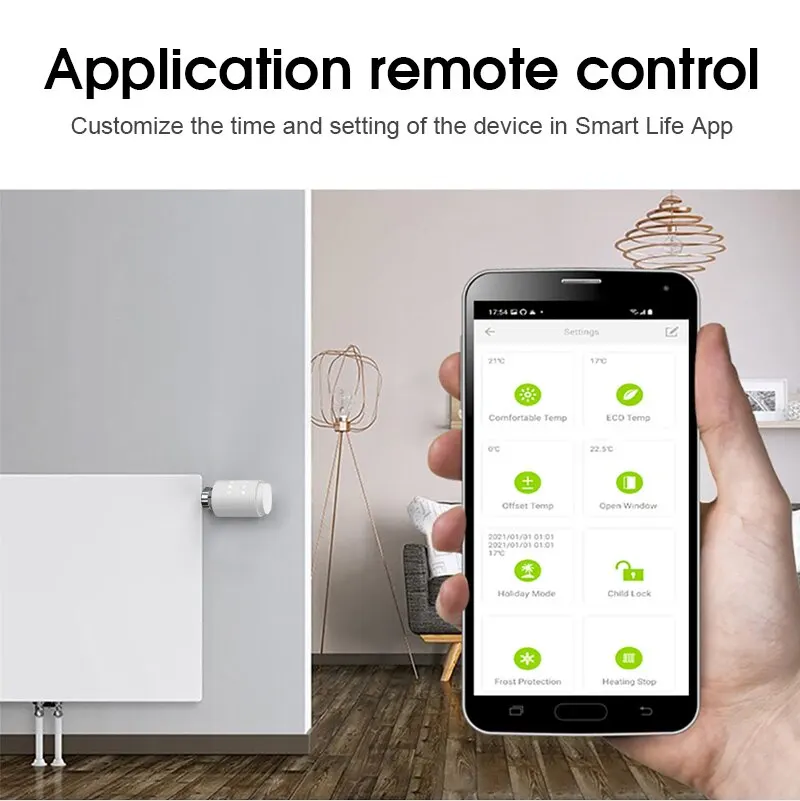 ZigBee 3.0 Thermostat Tuya Radiator Actuator Valve Smart Programmable TRV Temperature Controller Alexa Google Home Voice Control