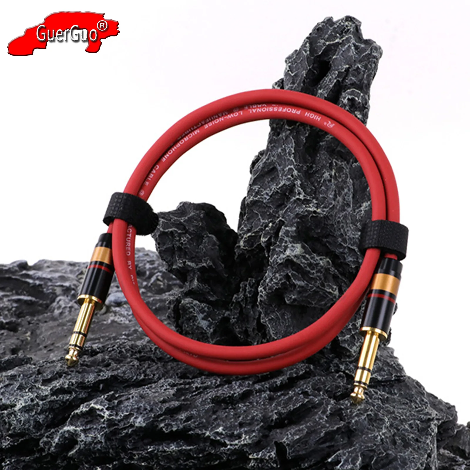 

6.35mm TRS Instrument Guitar Cable,6.35mm Stereo Jack 1/4 Inch TRS Male to Male Interconnect Cord for Amplifier Mixer Keyboard