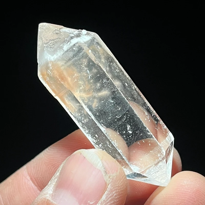 100% natural double-pointed red rabbit hair crystal raw stone mineral mark home decoration