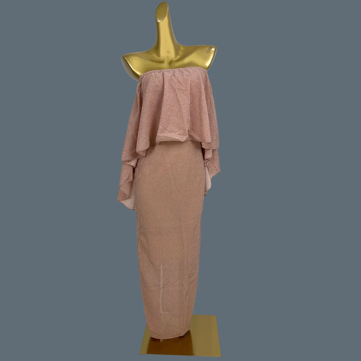 

Sexy Spandex Elastic Strapless Sparkly Long Dresses Night Party Festival Celebrate Outfit Evening Dress Loose Fitting Couture