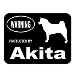 Personality Warning There Are Dogs Akita Protection Cute Fun Car Stickers for Nissin Stickers Scratched Decorative Decals, 10cm