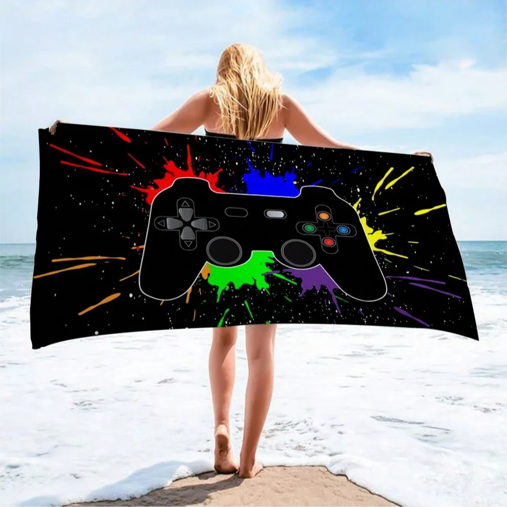 1pc Style Blue Mandalay Pattern Beach Towel,Ultra-Fine Fiber Beach Blanket,Highly Absorbent Bath Towel,Suitable For Summer