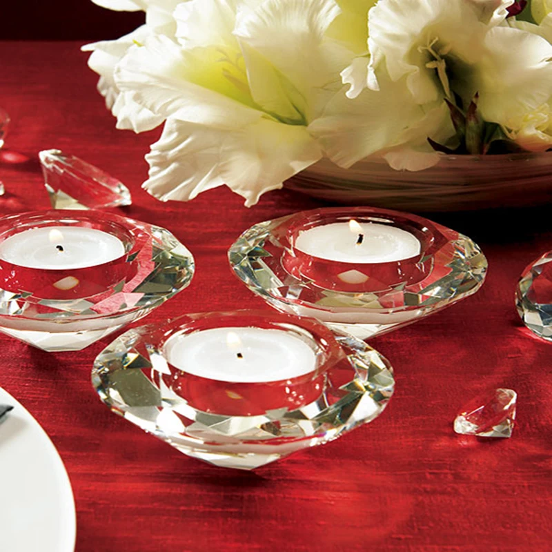 Crystal Candle Holder Glass Tea Light Candlestick For Wedding Decor Home Centerpieces image 6