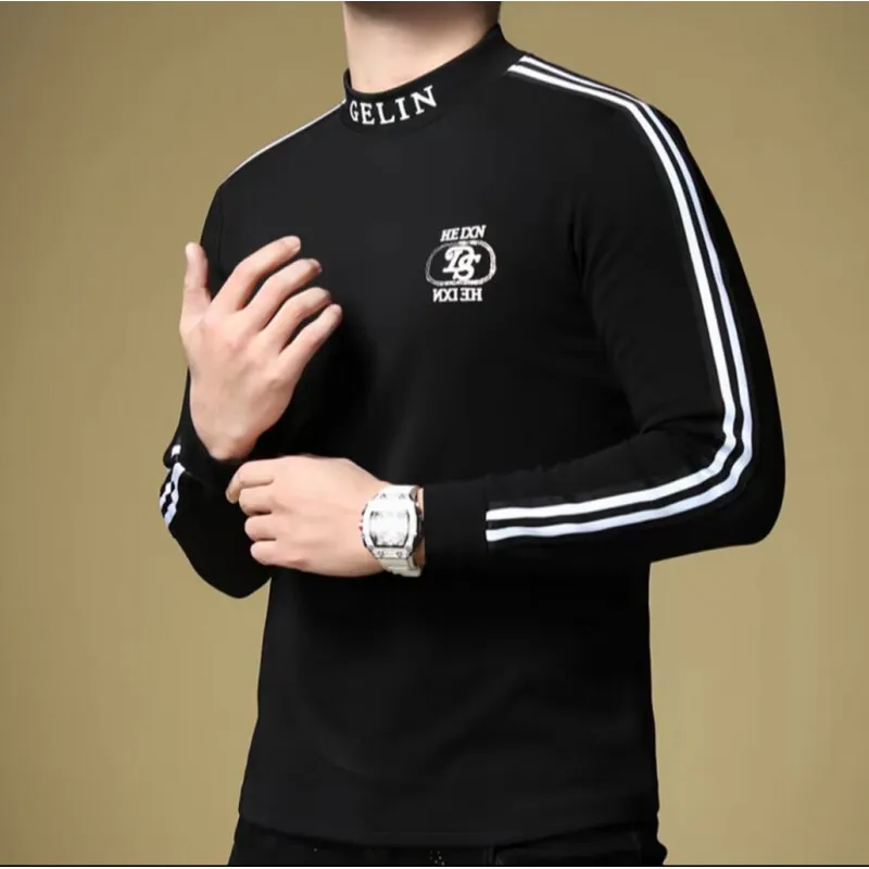 Side Stripe Hoodie Men European Style 2025 Men's Casual Fashion Base Sweatshirt Men Streetwear Sudadera Hombre Con Capucha