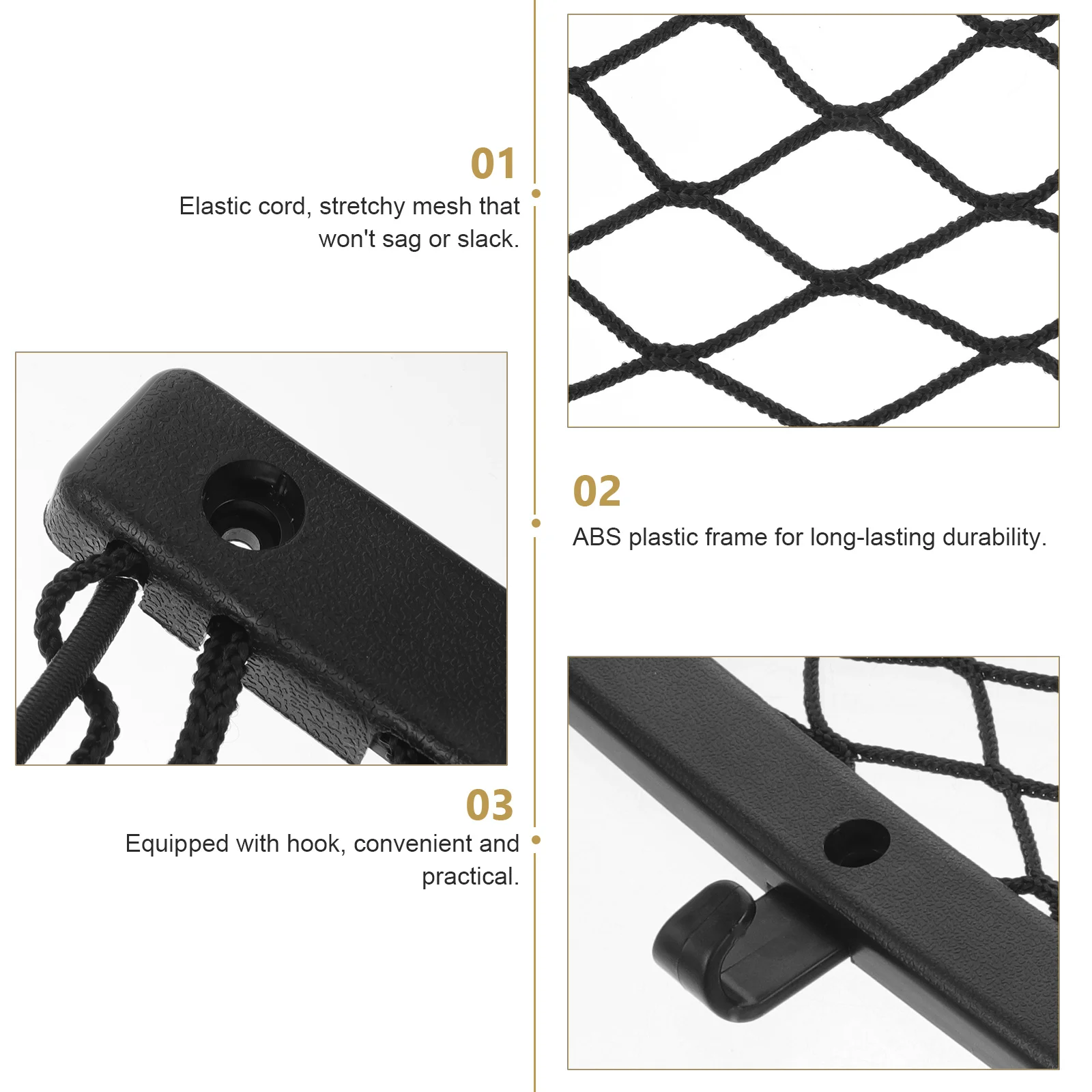 

Car Storage Net Bag 36X18Cm Elastic Mesh With Abs Frame For Car Truck Rv Suv Boat Durable Storage Pocket Organizer