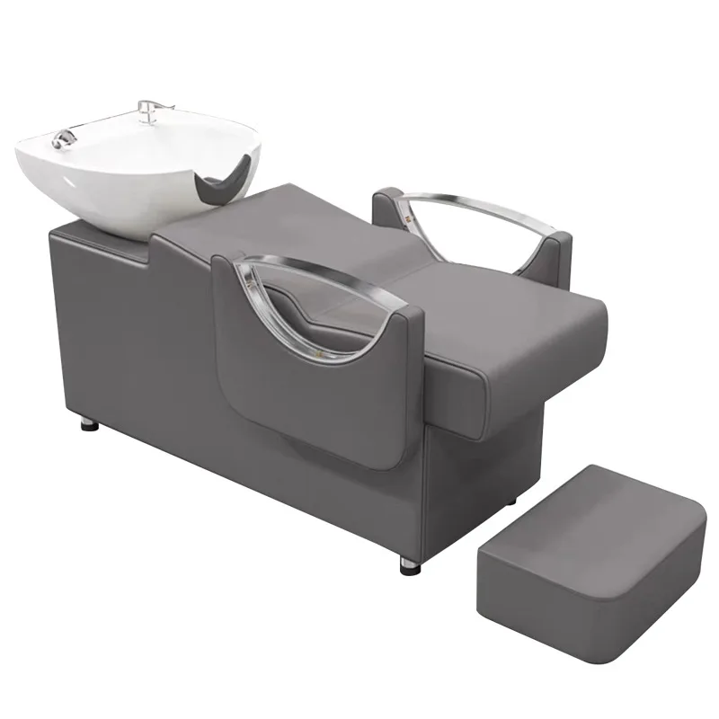 

Shampoo bed Barber shop Half-lying Ceramic basin Massage flush