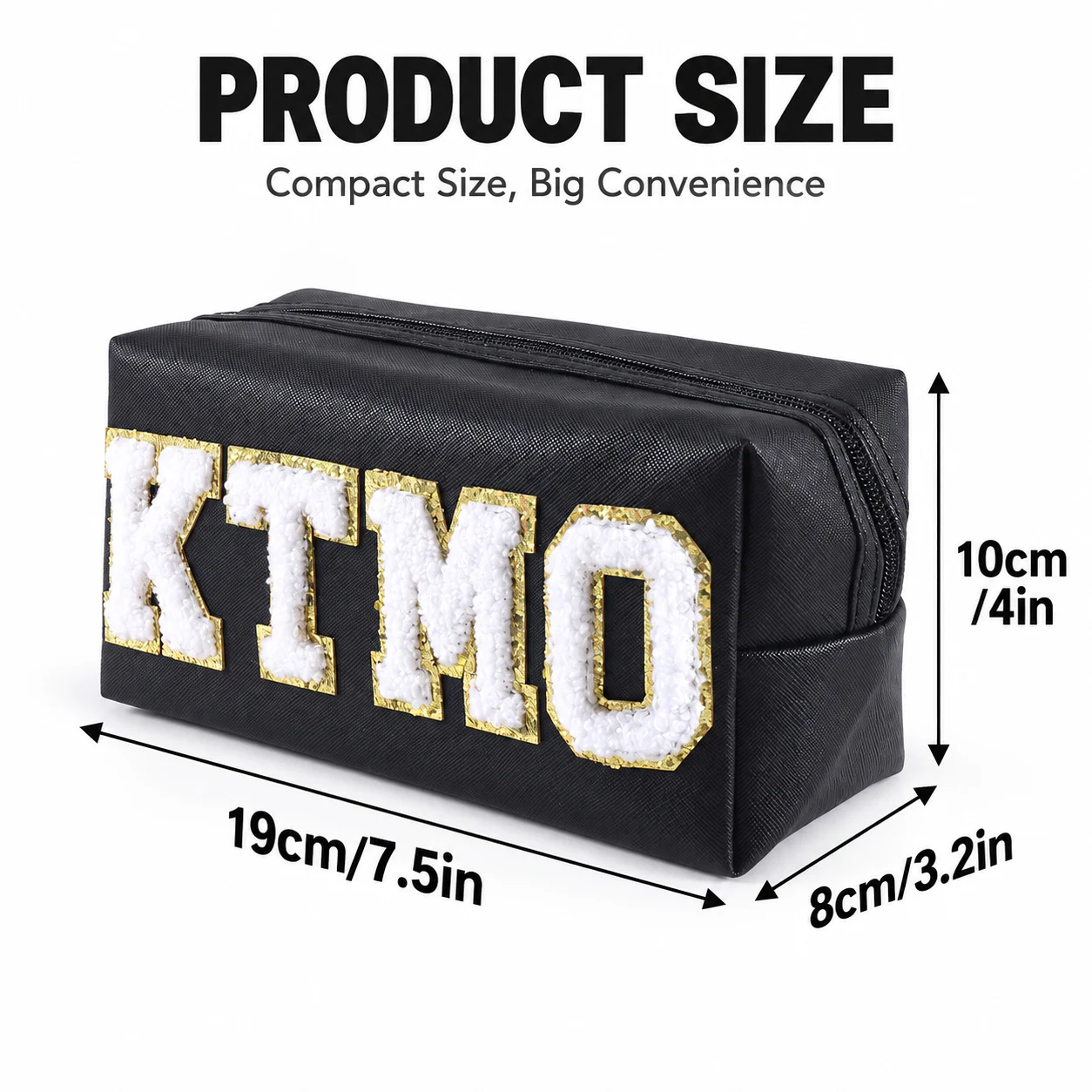 Chenille Letter Makeup Bag Pu Waterproof Cosmetic Pouch Large Capacity Exquisite Travel Toiletry Bag Makeup Portable For Women