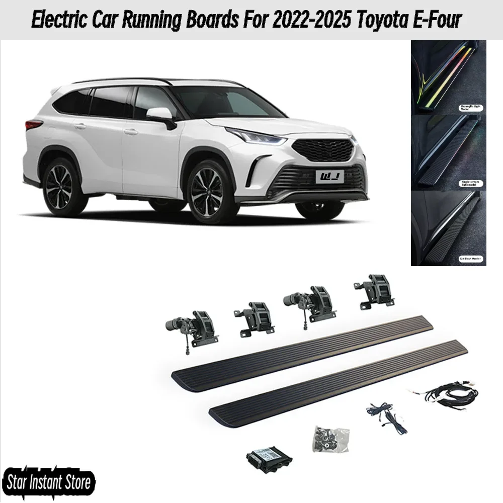 

Автоматические выдвижные подножки для Toyota E-Four 2022-2025, электрические боковые ступеньки со светодиодной подсветкой, внедорожники из алюминиевого сплава