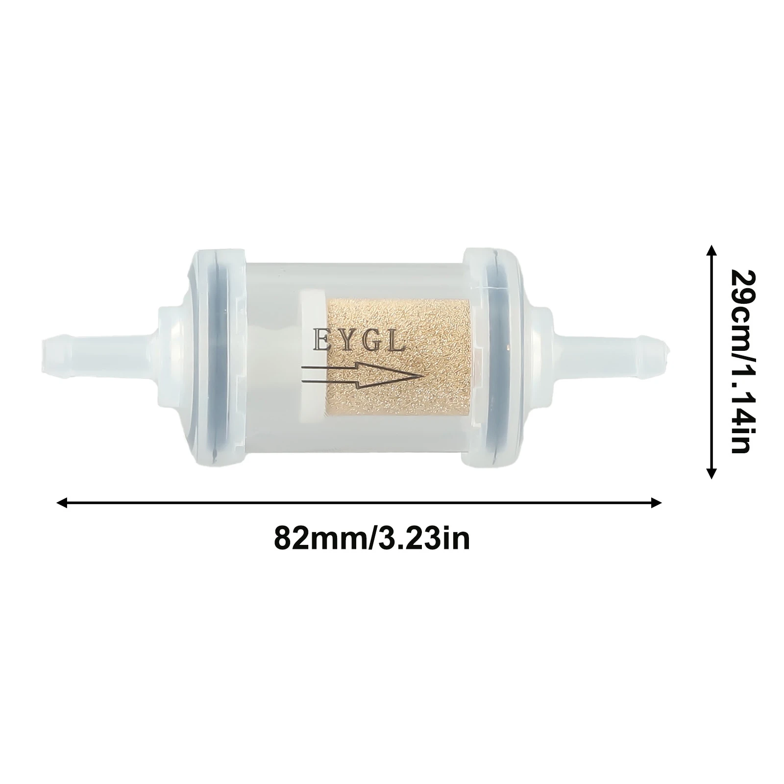 

Wide range of uses transparent fuel filter with copper filter element perfect for gas powered engines and motorcycles